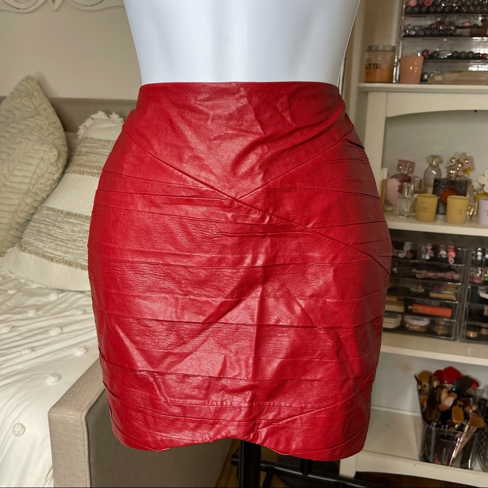 Zara red mini skirt